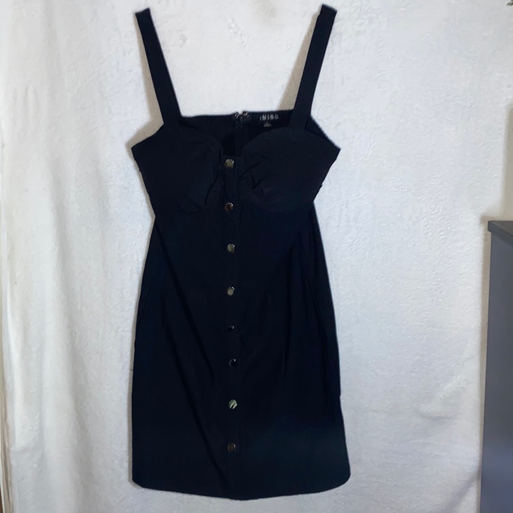 Short Black button dress